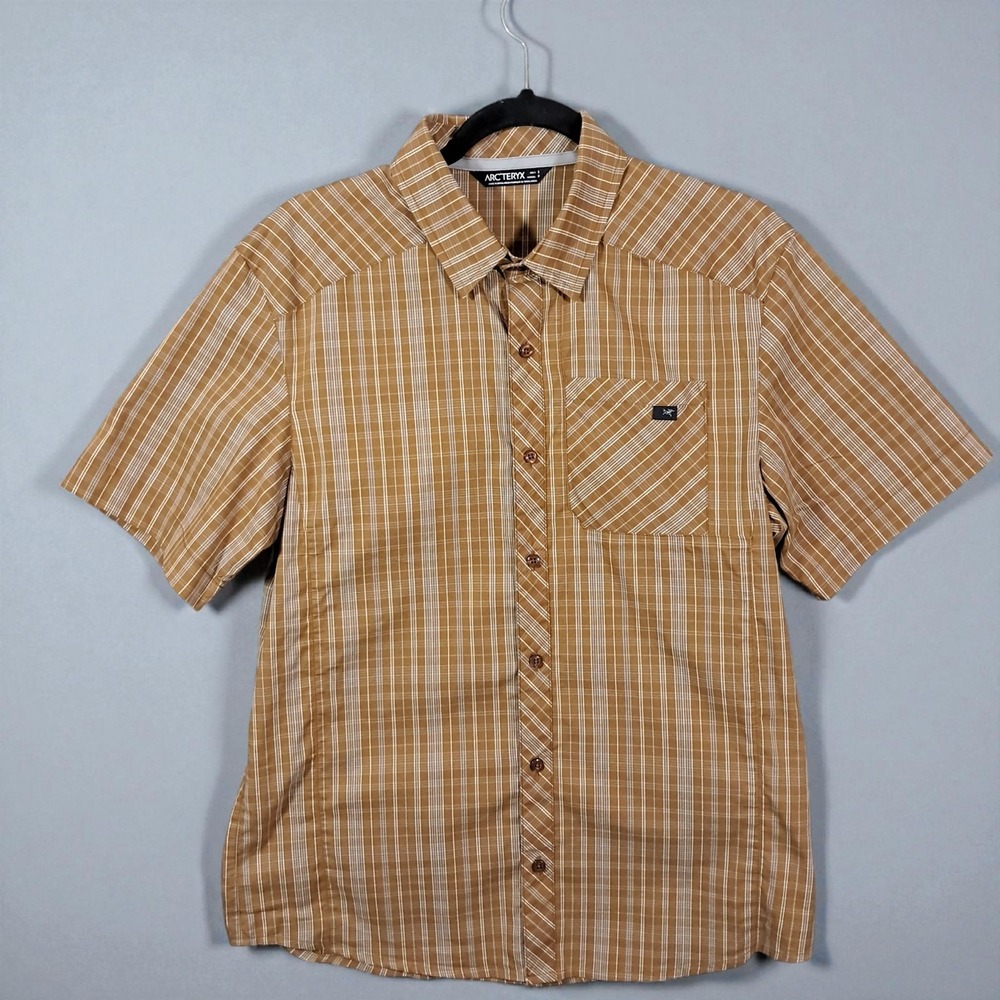 Arc'teryx Peakline Shirt Mens Small Plaid Short Sleeve Lightweight Button Up